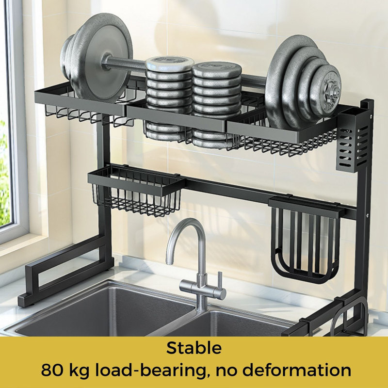 TOOLKISS Stainless Steel Over the Sink Dish Rack & Reviews Wayfair